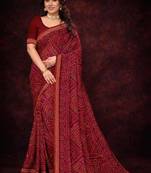 Bandhani poly georgette bandhani saree