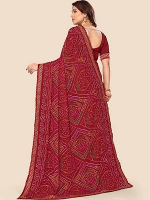 Bandhani poly georgette bandhani saree 2