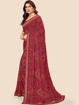 Bandhani poly georgette bandhani saree 3
