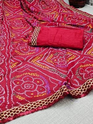 Bandhani poly georgette bandhani saree 4