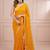 Yellow sequinned leheriya saree with unstiched blouse