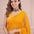 Yellow sequinned leheriya saree with unstiched blouse