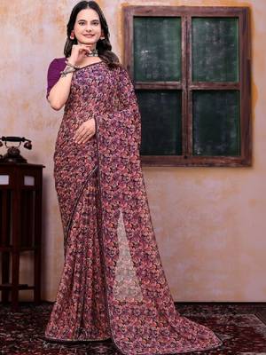 Poly georgette bandhani saree 1