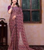 Poly georgette bandhani saree
