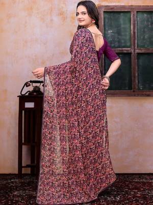 Poly georgette bandhani saree 2