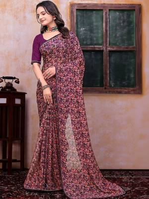 Poly georgette bandhani saree 3