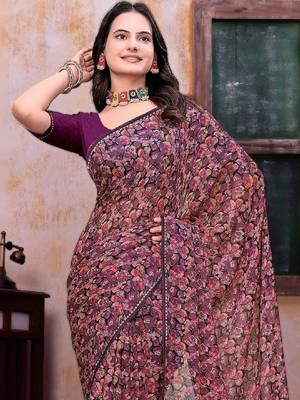 Poly georgette bandhani saree 4