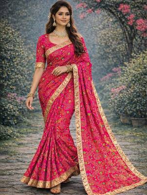 Bandhani zari poly georgette bandhani saree 1