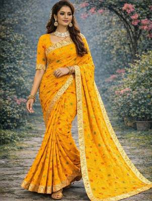 Bandhani zari poly georgette bandhani saree 1