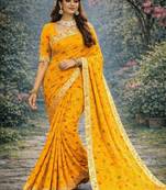 Bandhani zari poly georgette bandhani saree