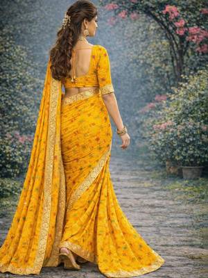 Bandhani zari poly georgette bandhani saree 2