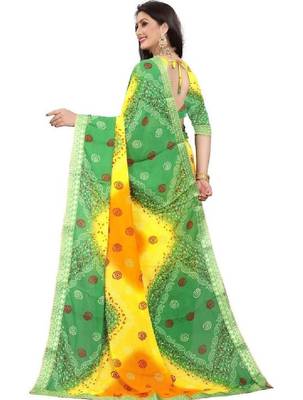 Batik poly georgette bandhani saree 2
