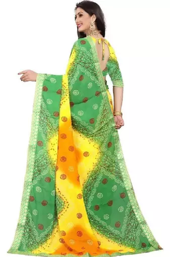 Batik poly georgette bandhani saree