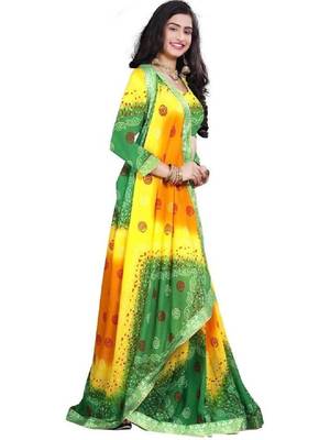 Batik poly georgette bandhani saree 3