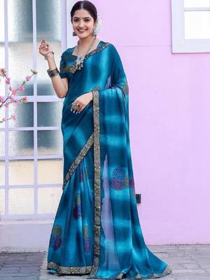 Poly georgette bandhani saree 1