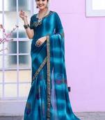 Poly georgette bandhani saree