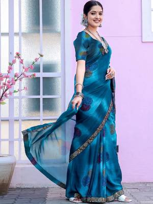 Poly georgette bandhani saree 2