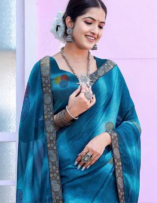 Poly georgette bandhani saree 3