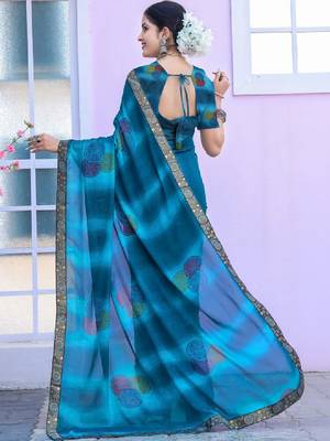 Poly georgette bandhani saree 4