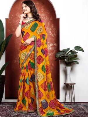 Bandhani pure chiffon bandhani saree 3
