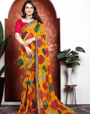 Bandhani pure chiffon bandhani saree 4