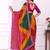 Batik mirror work pure chiffon leheriya saree