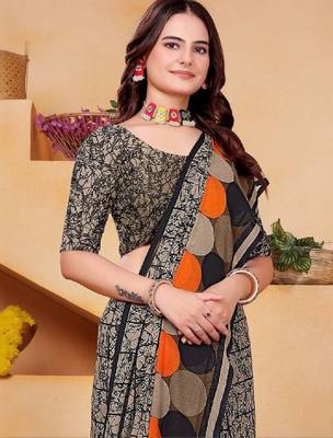 Pure georgette bandhani saree 3
