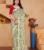 Pure georgette bandhani saree