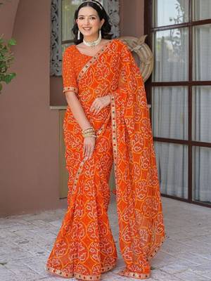 Bandhani pure chiffon bandhani saree 1