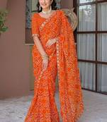Bandhani pure chiffon bandhani saree