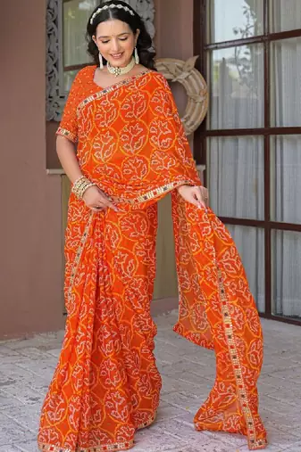 Bandhani pure chiffon bandhani saree