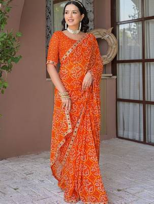 Bandhani pure chiffon bandhani saree 3