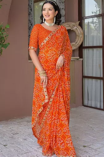 Bandhani pure chiffon bandhani saree