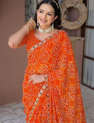 Bandhani pure chiffon bandhani saree 4