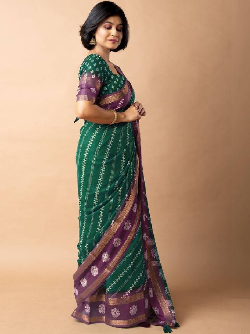 Bandhani silk cotton bandhani saree