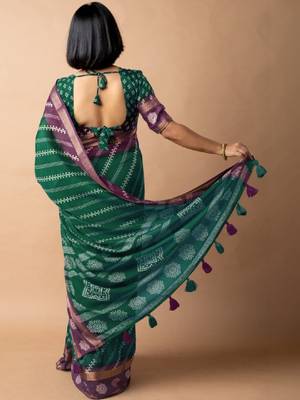 Bandhani silk cotton bandhani saree 2