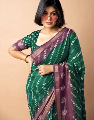 Bandhani silk cotton bandhani saree 3