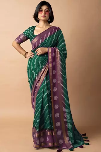 Bandhani silk cotton bandhani saree