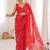 Bandhani mirror work poly georgette bandhani saree