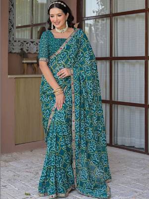 Bandhani pure chiffon bandhani saree 1
