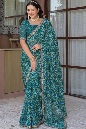 Bandhani pure chiffon bandhani saree