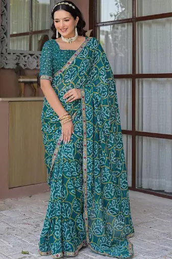 Bandhani pure chiffon bandhani saree