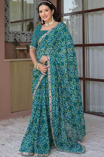 Bandhani pure chiffon bandhani saree