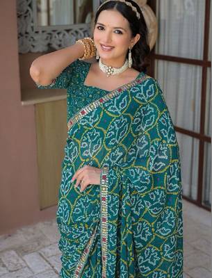 Bandhani pure chiffon bandhani saree 4