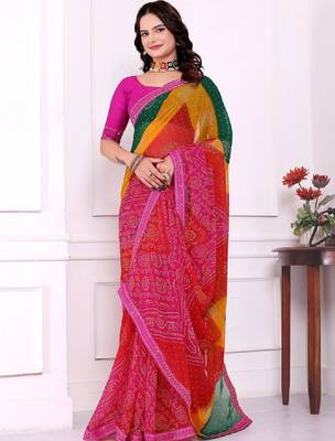 Bandhani pure chiffon bandhani saree 3