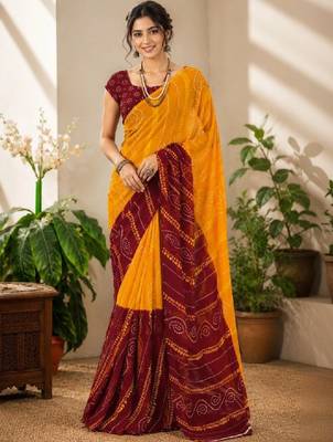 Bandhani pure georgette bandhani saree 1