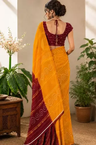 Bandhani pure georgette bandhani saree