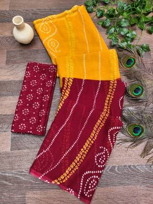 Bandhani pure georgette bandhani saree 3