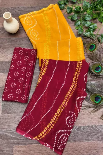 Bandhani pure georgette bandhani saree