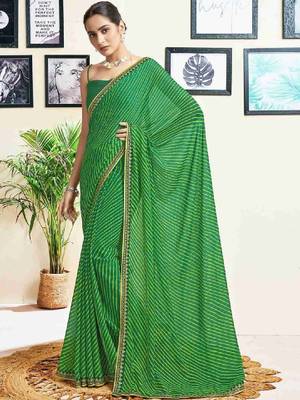 Leheriya pure georgette fusion leheriya saree 1